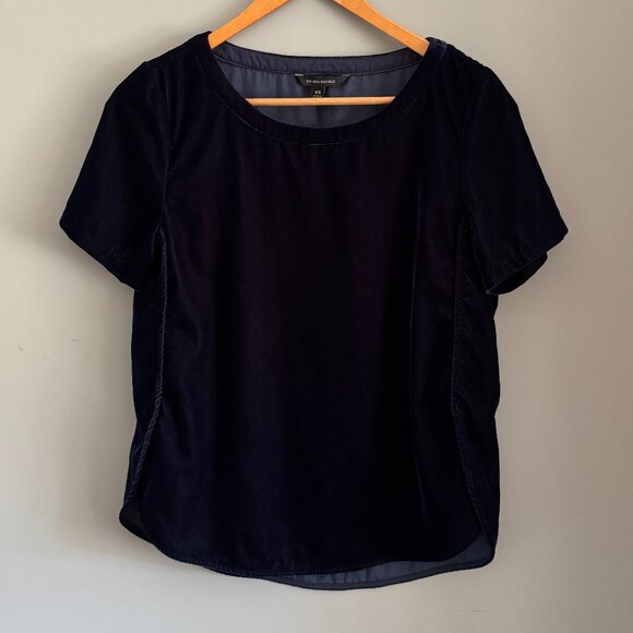 Midnight Blue Velvet Top - Picture 1 of 7